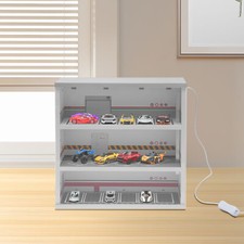 1/64 Diorama Car Garage Parking Lot Model for Storage Display w/ LED Light
