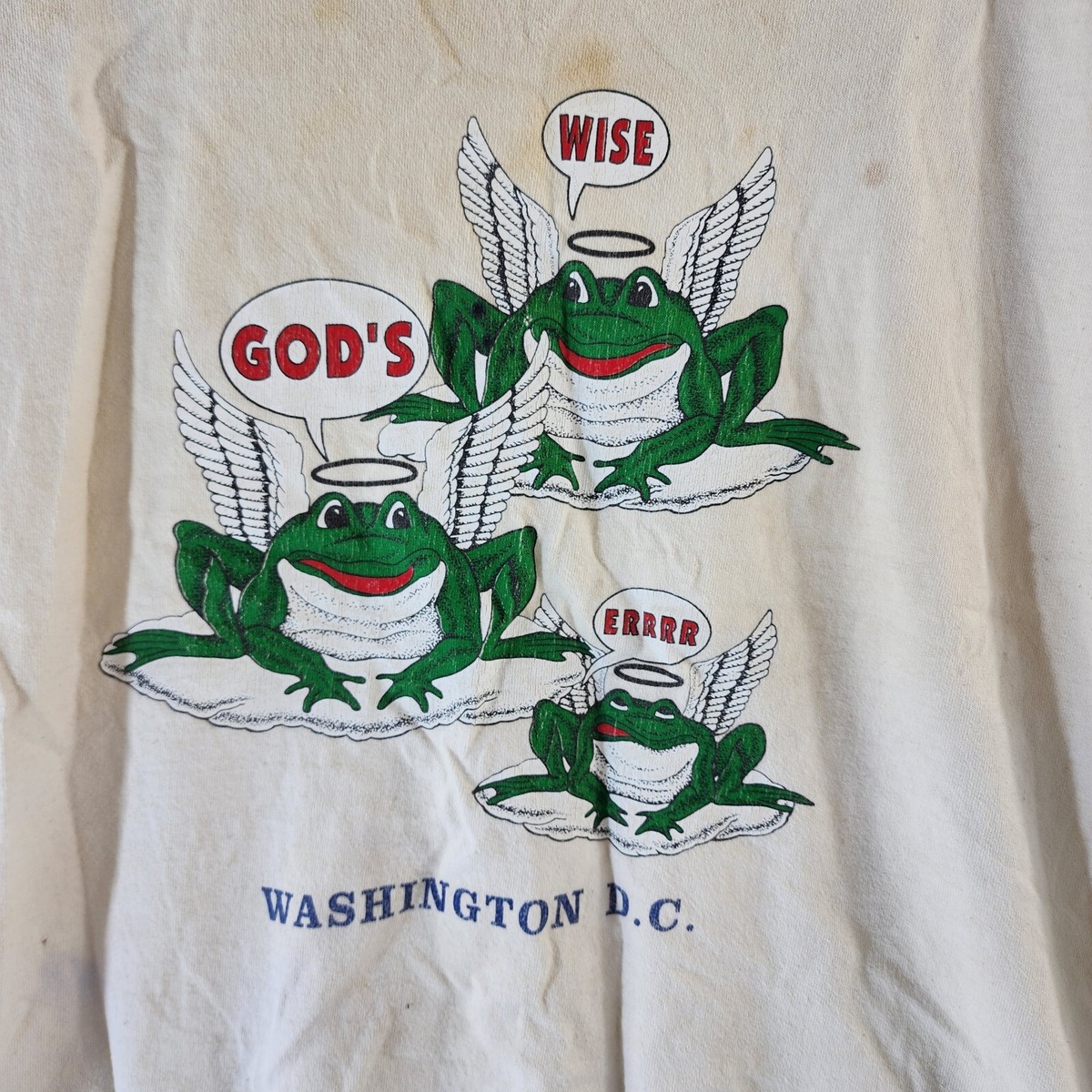 Vtg 90s Jesus Christ T Shirt XL Budweiser Frogs Gods Wise Errrr 