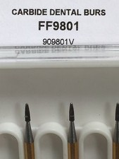 T & F #9801 GOLD Fine Polishing Burs 30 Blade Carbide 10pk Made in The USA