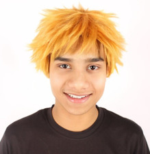 Men's Anime Manga Soul Reaper Halloween Costume Accessory Wig Bleach Orng Blonde