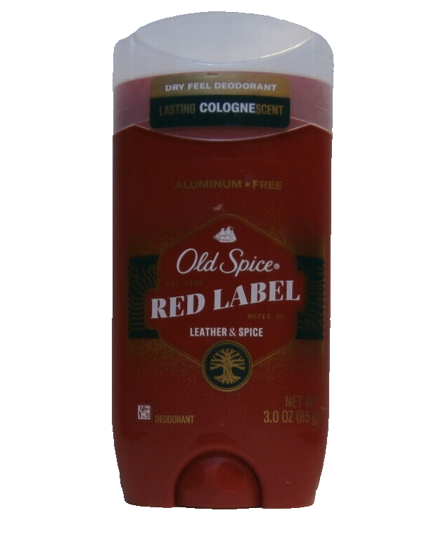 Old Spice Red Label LEATHER & SPICE Deodorant 2 STICKS 3 oz each