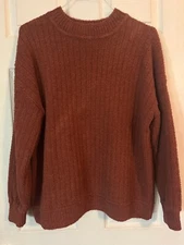 Rachel Zoe Rust Brown Pullover Long Sleeve Stretch Sweater Top  Women XL