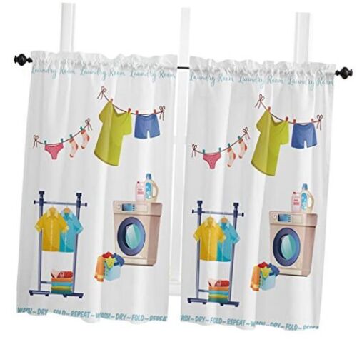 Laundry Room Curtains 54 Inch Length, Laundry 42" x 54" x 2 Laundry Room-2