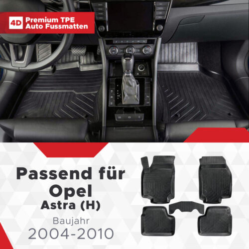 4D Premium Gummi Auto Fussmatten Set Passend für Opel Astra (H) Baujahr 2004-... - Bild 1 von 11