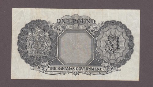 Bahamas 1 Pound Banknote P-15a A1 Prefix 1953 - Picture 2 of 2