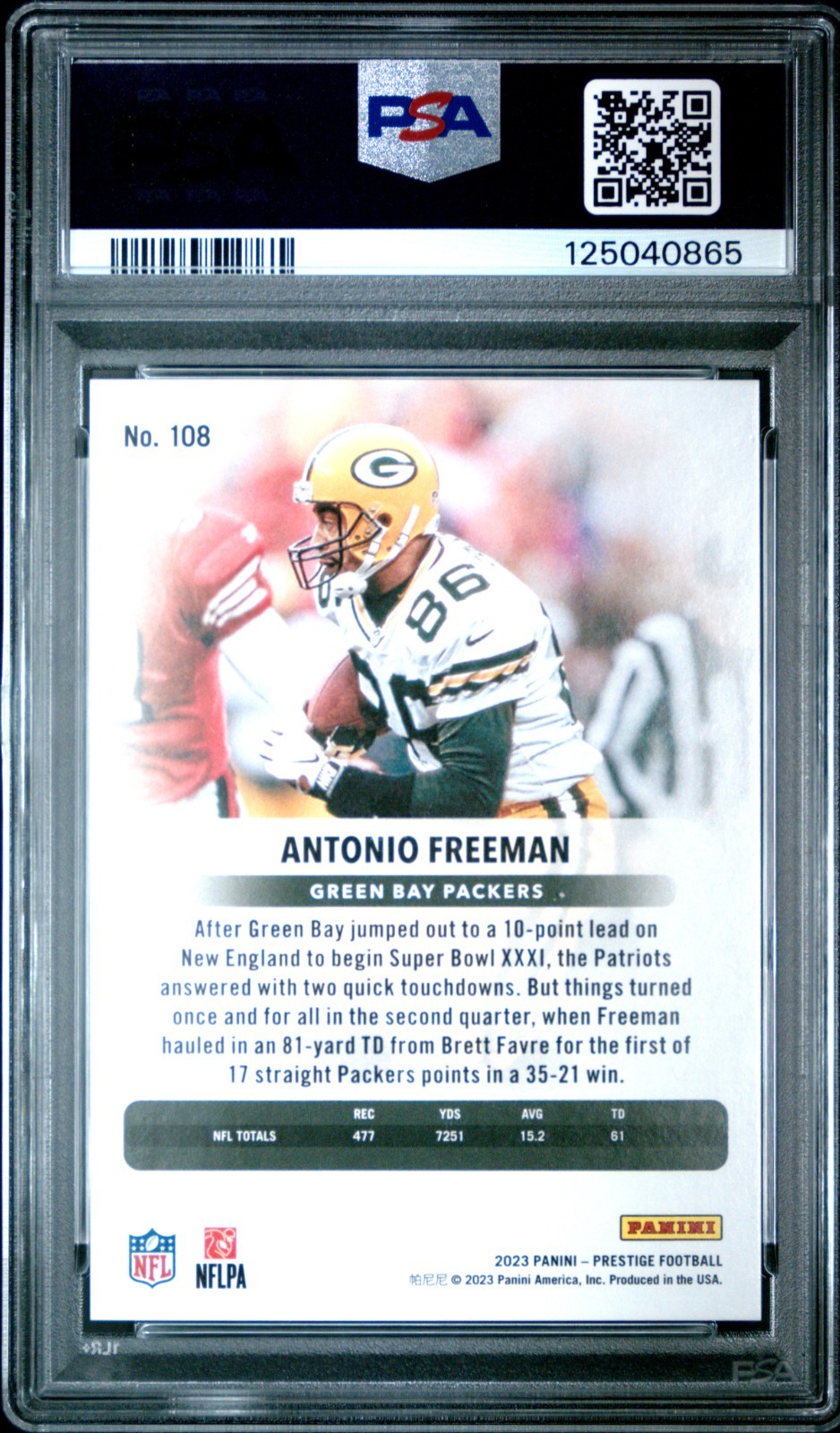 Antonio Freeman Gold /75 PSA 9 Packers 🔥 view 2