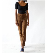 Vintage Ralph Lauren Collection Walnut Brown Suede Pants XS 0/2