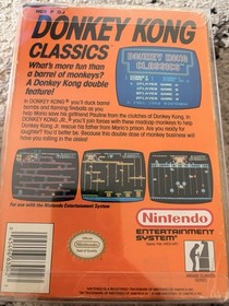 Donkey Kong Classics 1988 Nintendo NES Box & Styrofoam Only + Box Protector