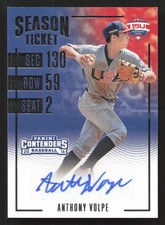 2016 Panini Elite Extra Edition Anthony Volpe Auto Contenders Season Ticket