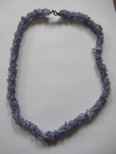 Tansanit Halskette ca. 50 cm 925 Silber rhodiniert ca. 330.00 ct