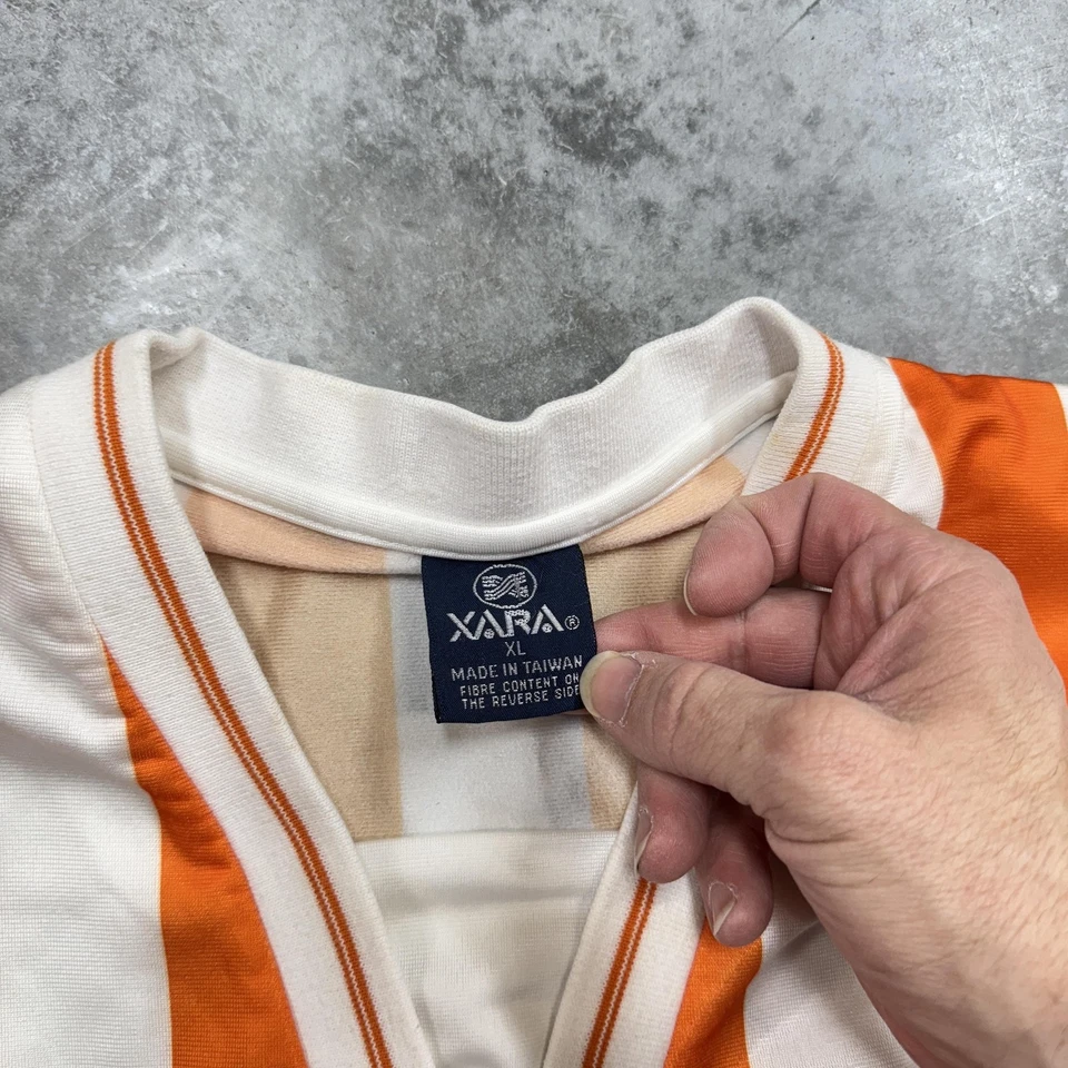Camiseta de fútbol vintage Xara para hombre XL a rayas número 3 años 90 cosida en Taiwán Foto 3 de 4