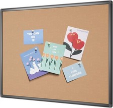 Cork Notice Board 36 X 24 Inches Cork Bulletin Board W/ Black Aluminium Frame US