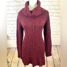 Calvin Klein Maroon Cowl Neck Knit Sweater Dress Long Sleeved Size Small NWOT