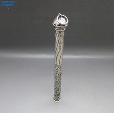 ANTIQUE VICTORIAN SOLID STERLING SILVER SEALING WAX HOLDER 17.5CM LONDON 1892