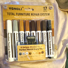 YONGLI Total Furniture Repair System 17pc Touch-Up Markers & Fill Sticks