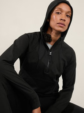 Athleta XS Unstoppable Fleece Lined Full Zip Sweatshirt, Black Jacket Hoodie NWT