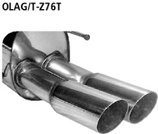 Bastuck Edelstahl Racinganlage ab Kat Opel Zafira A OPC 2x76mm scharf schräg