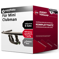 Anhängerkupplung abnehmbar + E-Satz 7pol spezifisch für Mini Clubman 15- Set neu