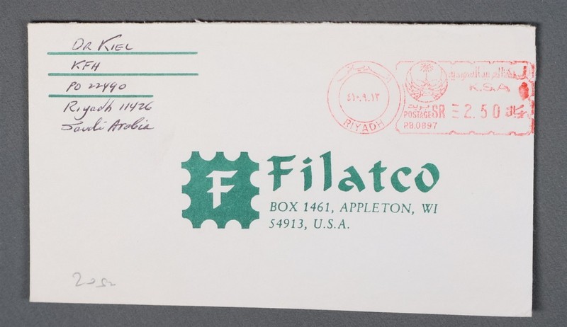 MayfairStamps Saudi Arabia Riyadh to Appleton WI Metered Cover aaz_13753