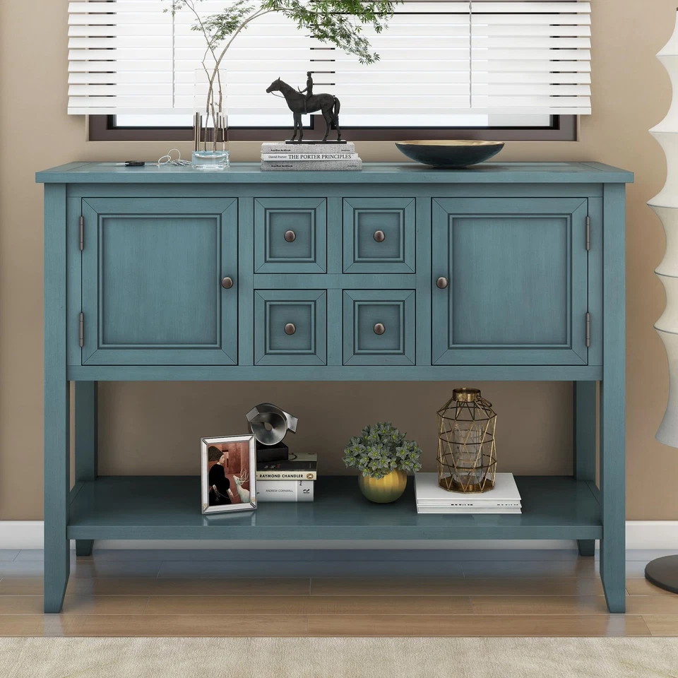 P PURLOVE Consola Mesa Buffet Aparador Sofá con Cuatro Cajones de Almacenamiento Dos Foto 4 de 4