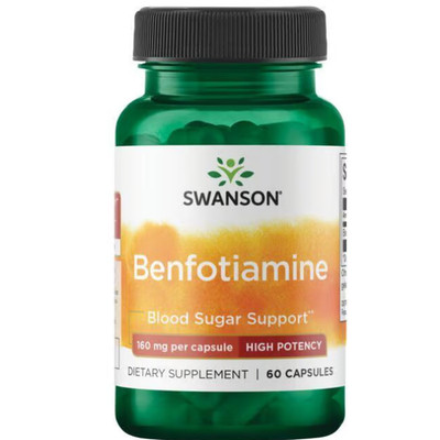 Benfotiamin (Vitamin B1) 160 mg 60 Kapseln - Stoffwechselunterstützung Swanson H
