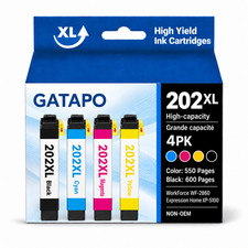 202XL 4PK Ink Replacement for 202XL Expression Home XP-5100 WF-2860 Printers