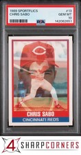1989 SPORTFLICS #13 CHRIS SABO RC REDS PSA 10