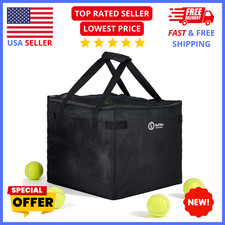 Tennis Ball Hopper Bag 160 Ball Capacity Waterproof Pockets Detachable Black 