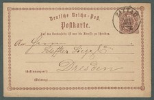 DR, 4 Nov 1873, Zittau, Postkarte nach Dresden