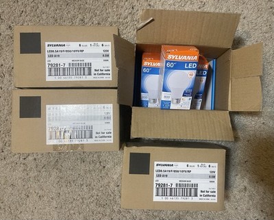 New Sealed LOT 21 Sylvania 60W LED Light Bulbs 800 Lumens 5000K Daylight