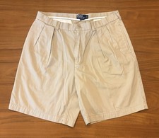 Vintage Polo Ralph Lauren Tyler Chino Shorts Men Fit 36 Pleated Beige 8.5  90s