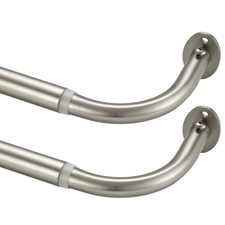 2 Pack Room Darkening Curtain Rod 84-120 Inch, Brushed Nickel Curtain Rod Wra...