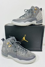 Size 7Y- GS Nike Air Jordan 12 Retro Dark Grey Suede 2017 RARE 153265-005