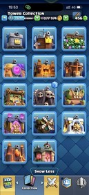 CR/LVL 71(57Card Lvl 16-15-14) 11k Trophy/121 Emote/14Tower Skin/20 Evoes/Cheap