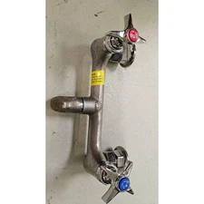 T&S Brass Wall Mount Commercial Faucet Chrome Backflow Prevention Heavy Duty