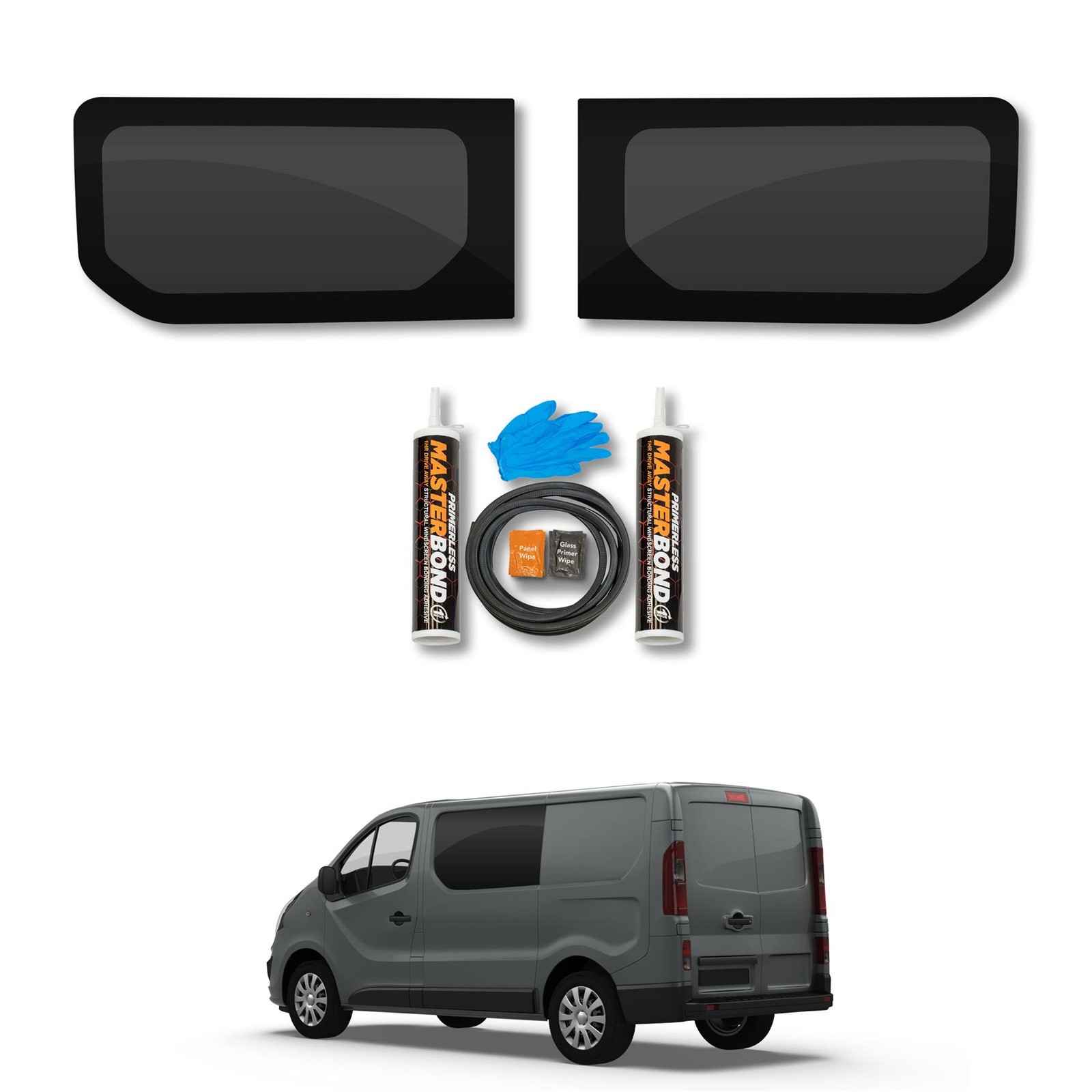 Nissan NV300 2016-2021 Fixed Driver & Passenger Dark Tint Windows Fitting Kit