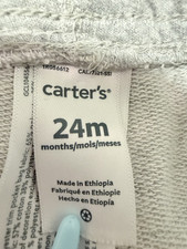 Carter's Gray Jogger Pants Solid Knit Drawstring Elastic Waist Unisex 24M