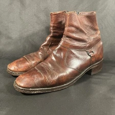 Vtg Biltrite Men’s Brown Leather Side Zip Boots Size 10.5 D 70118 Comb Last