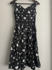 Rockabilly 1950s Inspired Black Polka Dot Dress