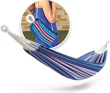 BH-400W5CA 40" Wide Hammock w/Hand-Woven Rope Loops Hanging Ropes Outdoor