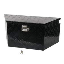 34"X14.5"X15" Aluminum Tongue Tool Box Trailer Pickup Truck Bed Storage Toolbox