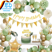 Geburtstagsdeko GrüN Gold,Deko Geburtstag GrüN MäDchen Junge, Dschungel Kinderge