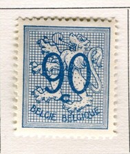 BELGIUM; 1951 early Numeral Lion type fine Mint hinged definitive 90c. value