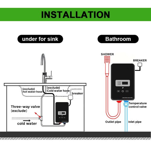 6500W Electric Instant Hot Water System Under Sink Shower Water Heater Tankless - Picture 22 of 34