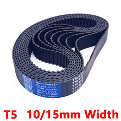 #ad T5 5mm Pitch 10 15mm Width Closed Loop Synchronous Timing Belt for Pulley CNC $69.51