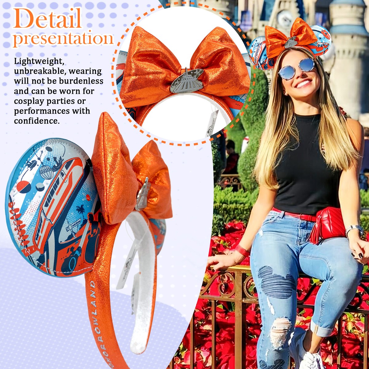 【Disney】WDW Magic Kingdom Tomorrowland カチューシャ New Tomorrowland Purple Minnie Ear Headband at Walt Disney