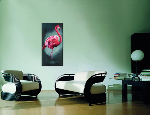 NOVAARTE Acryl Bild Gemälde Abstrakte Malerei Modern Flamingo Kunst XXL ORIGINAL - Bild 3 von 7