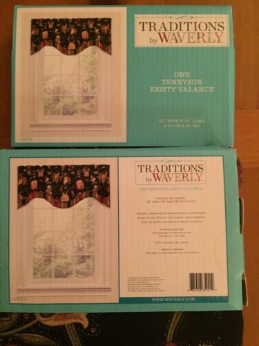 Waverly Transition Valance Tennyson Kristy 52”X16” Lot 2 Black Paisley Scallop - Picture 3 of 4