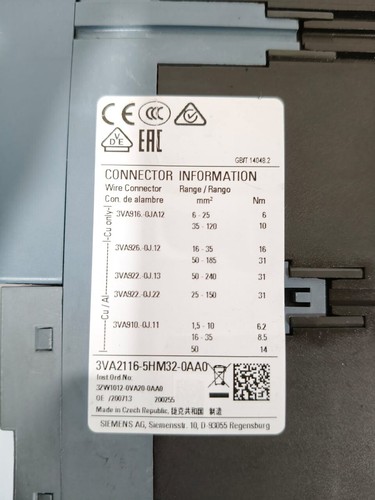 SIEMENS 3VA2 3VA2116-5HM32 SCHUTZSCHALTER 160A 3P 55KA 690V GRATIS SCHNELL - Bild 6 von 11