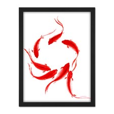 Koi Fish Painting Large Framed Art Print Wall Poster